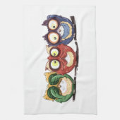 Eulen-Schrei sehen, dass zu sprechen kein Übel Geschirrtuch (Vertikal)