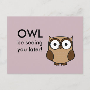 Eulen sehen dich später postkarte