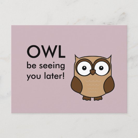 Eulen sehen dich später postkarte (Vorderseite)
