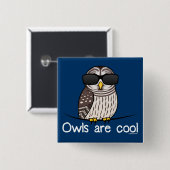Eulen sind cool button (Vorne & Hinten)