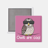 Eulen sind cool magnet (Vorderseite/Rückseite)