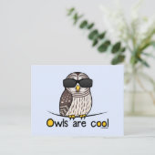 Eulen sind cool postkarte (Stehend Vorderseite)