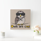 Eulen sind cool quadratische wanduhr (Zuhause)