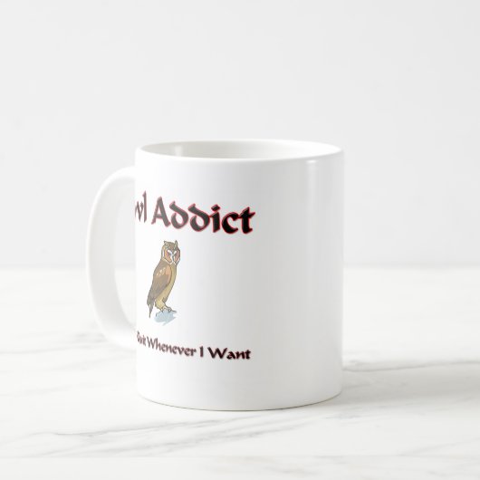 Eulen-Süchtiger Kaffeetasse (Vorderseite Links)