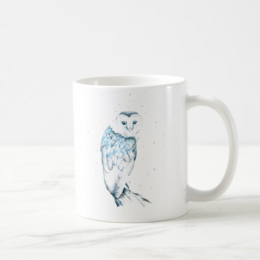 Eulen-Tasse, aquamarine Schleiereule-Tasse Kaffeetasse (Rechts)