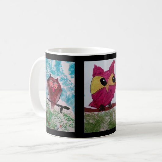 Eulen-Tasse Kaffeetasse (Vorderseite Links)