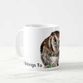 Eulen-Tasse mit "diesem gehört dem klugen" Text Kaffeetasse (Vorderseite Links)