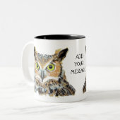 Eulen-Tassendesign Zweifarbige Tasse (Vorderseite Links)