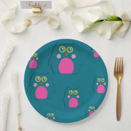Eulen Teal Lila Papier Teller Kinder Geburtstagsfe