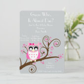 Eulen-Thema-Babyparty Einladung (Stehend Vorderseite)
