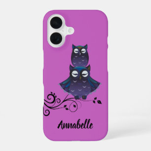 Eulen-Thema Lila iPhone-Handyhülle iPhone 16 Hülle