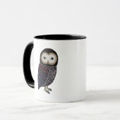 Eulen-Tier-Vogel-Illustrations-Schwarz-Eule mit Tasse (Vorderseite Links)