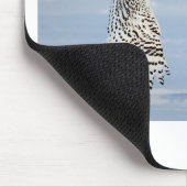 Eulen-Tiervogel-Winter-Schnee gefrorenes eiskaltes Mousepad (Ecke)
