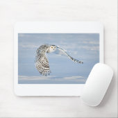Eulen-Tiervogel-Winter-Schnee gefrorenes eiskaltes Mousepad (Mit Mouse)