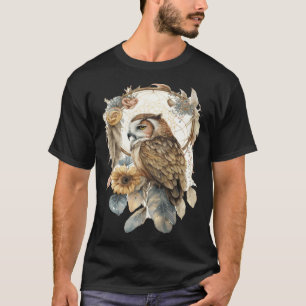 Eulen-Tribal-Aquarell-Eulen-Traumfänger  2 T-Shirt