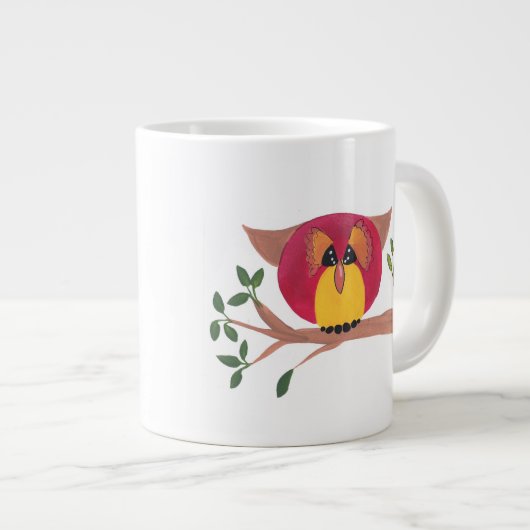 Eulen-Tunnel-bohrwagenTasse Jumbo-Tasse (Vorderseite Rechts)