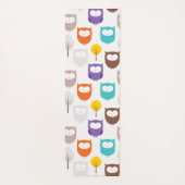 Eulen und Blätter Yogamatte (Rückseite)