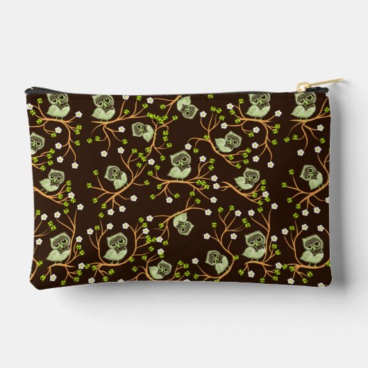 Eulen und Blume Zubehörtasche (Rückseite)