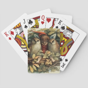 Eulen und Elfen Feen Natur Illustration Spielkarten