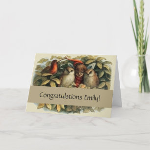 Eulen und Elfen Feen Naturillustration Karte