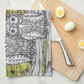 Eulen und Geschirrtuch der Schmetterlings-2 (Viertel Falte)