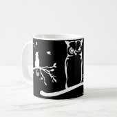 Eulen-und Katzen-Kaffee-Tasse Kaffeetasse (Vorderseite Links)