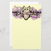 Eulen- und Musikstangen Briefpapier (Vorne/Hinten)