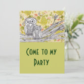 Eulen-und Pfau-Einladungen Einladung (Stehend Vorderseite)