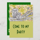 Eulen-und Pfau-Einladungen Einladung (Vorne/Hinten)