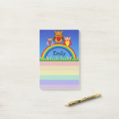 Eulen-und Regenbogen-Herz-Post-Itanmerkung Post-it Klebezettel (Auf Schreibtisch)