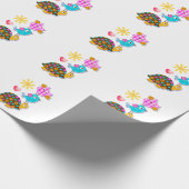 Eulen und Schildkröten Geschenkpapier (Ecke)