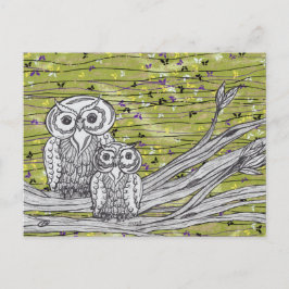 Eulen und Schmetterlinge Postkarte
