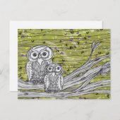 Eulen und Schmetterlinge Postkarte (Vorne/Hinten)
