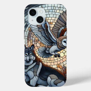 Eulen- und Wolf-Mosaik-Kunst Case-Mate iPhone Hülle