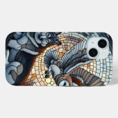 Eulen- und Wolf-Mosaik-Kunst Case-Mate iPhone Hülle (Rückseite (Horizontal))