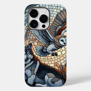 Eulen- und Wolf-Mosaik-Kunst mit KI Case-Mate iPhone 14 Pro Hülle