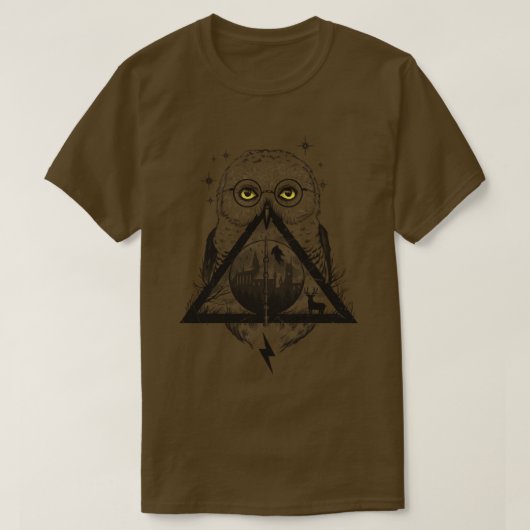 Eulen und Zauberer T-Shirt (Design vorne)