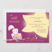 Eulen unter Twinkling Stars Baby Dusche Einladung (Vorderseite)