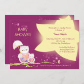 Eulen unter Twinkling Stars Baby Dusche Einladung (Vorne/Hinten)
