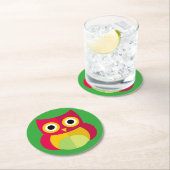 Eulen-Untersetzer Runder Pappuntersetzer (Vor Ort)