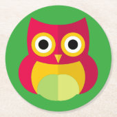 Eulen-Untersetzer Runder Pappuntersetzer (Vorderseite)