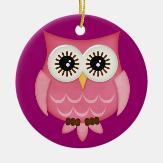 Eulen-Verzierung Keramik Ornament (Vorne)