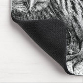 Eulen, Vintage Gravur Mousepad (Ecke)