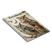 Eulen Vintage Notizblock (Rechte Seite)