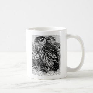 Eulen, Vintage-Stich Kaffeetasse