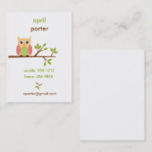 Eulen-Visitenkarte/Nennen/Mama-Karte (#BUS001) Telefonnummerkarte (Vorne/Hinten)