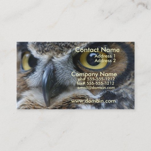 Eulen-Visitenkarte Visitenkarte (Vorderseite)