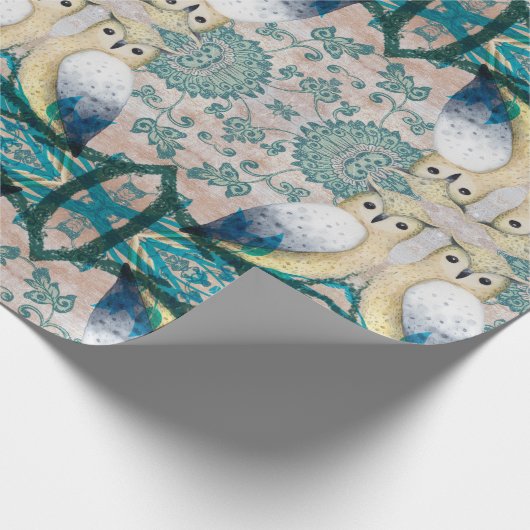 EULEN-VÖGEL GESCHENKPAPIER (Ecke)