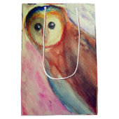 Eulen-Vogel-Kunst Mittlere Geschenktüte (Rückseite)