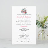 Eulen-Wald-Boho-Landhochzeitsprogramm (Stehend Vorderseite)